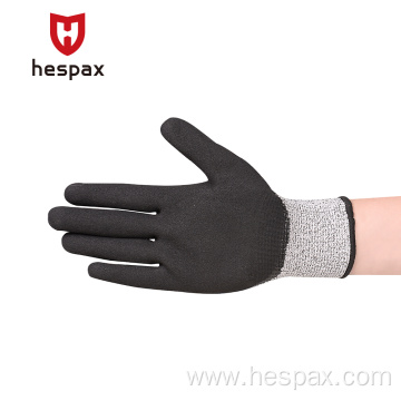 Hespax Abrasion Resist Protected Black Nitrile Coated Glove
